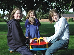  Children on the old play equipment 